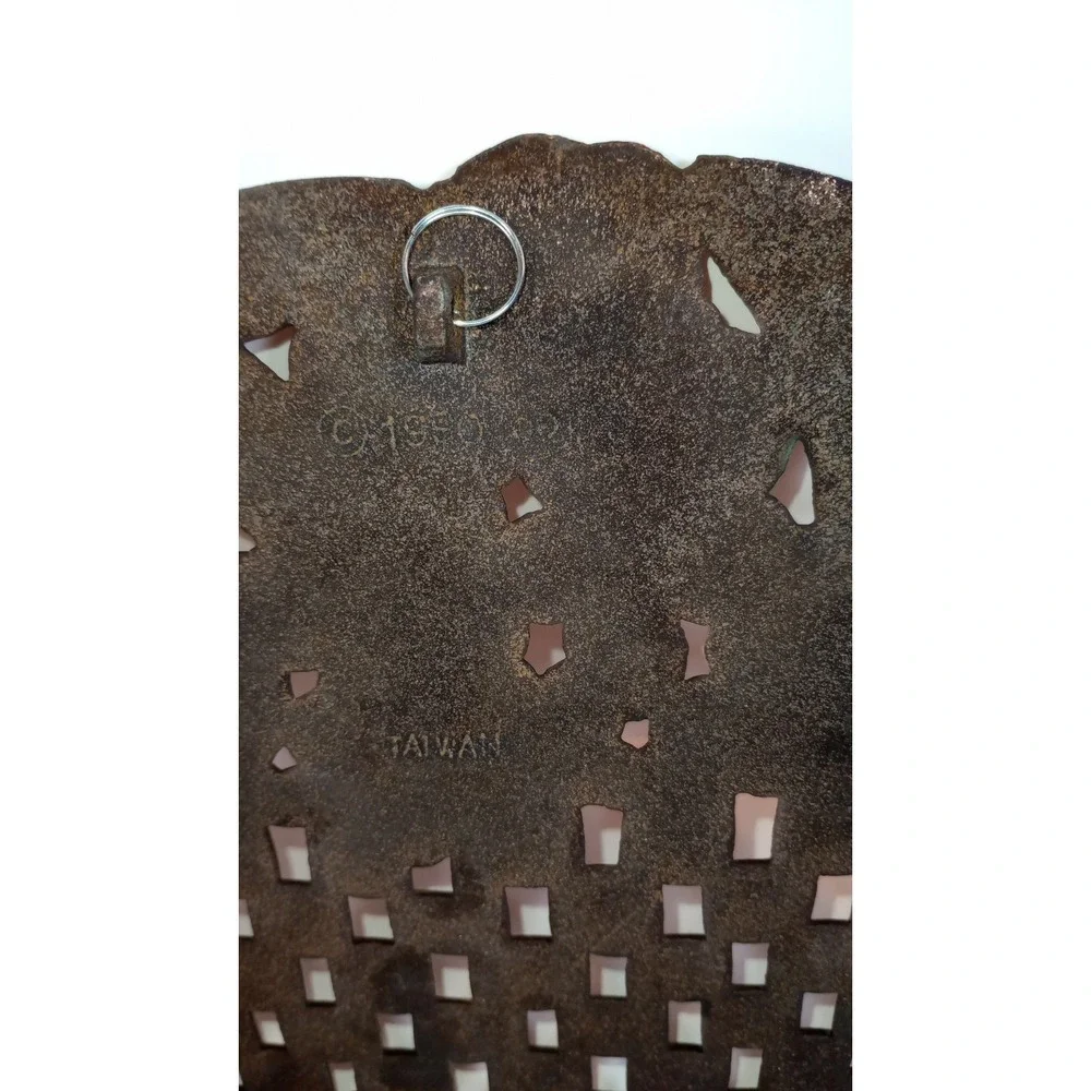 Vintage 1990s Cast Iron Copper Fruit Basket Footed Hot Plate Trivet Cottage 9